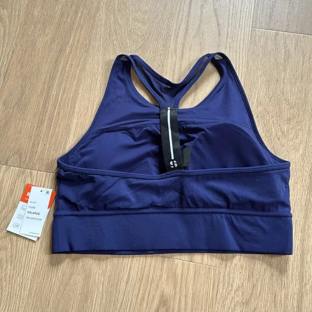 Sports Illustrated Navy Mesh Detail Sports Bra Size XXL NEW!